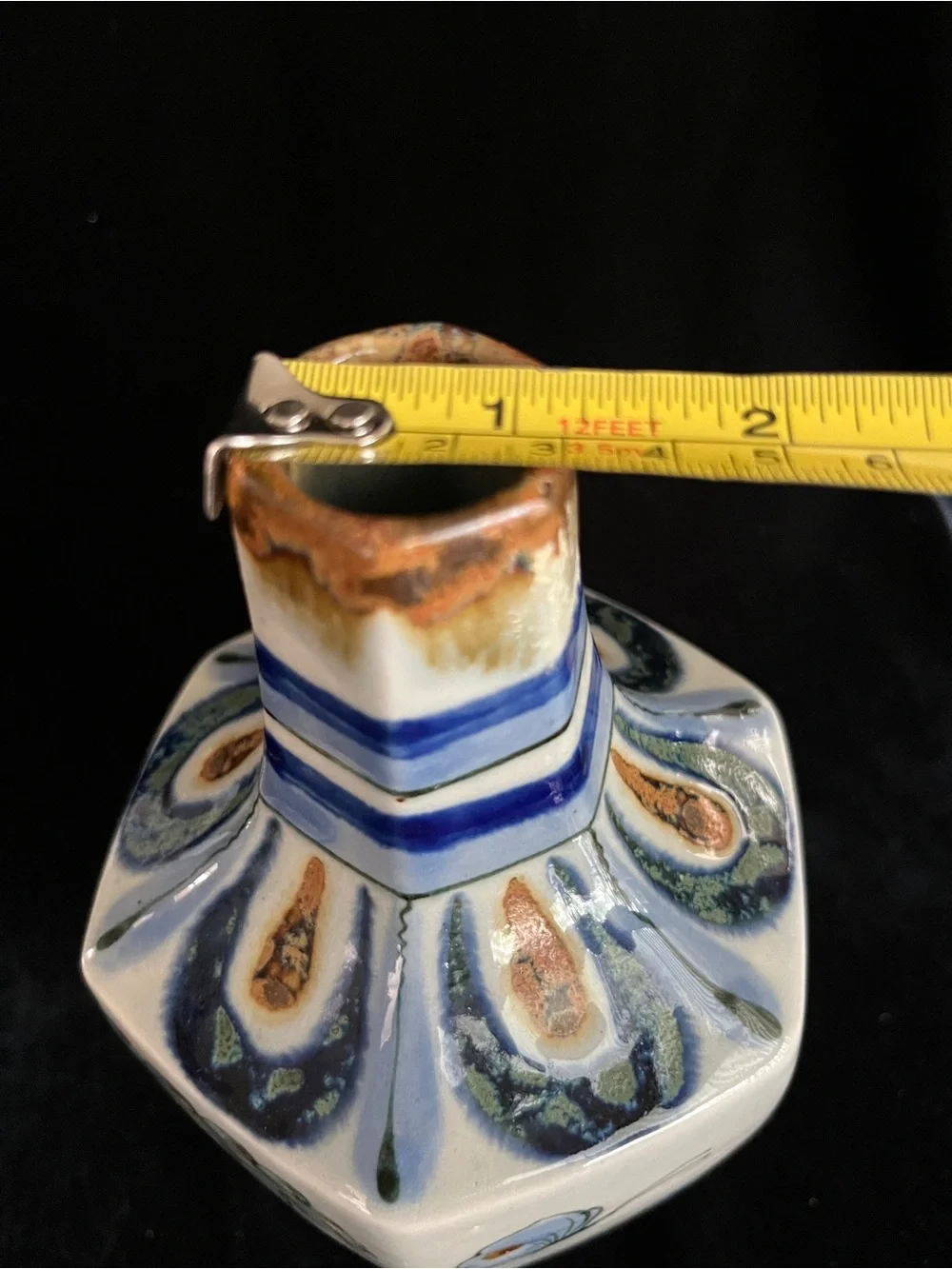 Ken Edwards El Palomar Tonala Mexico Pottery Bird Flower Tall VASE or Decanter